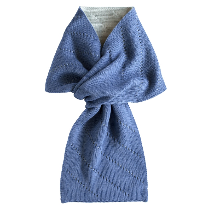 マフラー ストライプ メンズ 3秒マフラー ミニ 日本製 キャンプ アウトドア 3秒で巻ける カジュアル【02】ブルー×ミストグレー tps-094-bgy