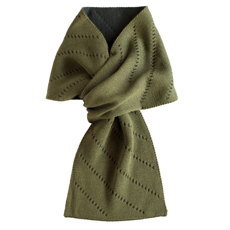 マフラー ストライプ メンズ 3秒マフラー ミニ 日本製 キャンプ アウトドア 3秒で巻ける カジュアル【04】オリーブ×マートルグリーン  tps-094-olg