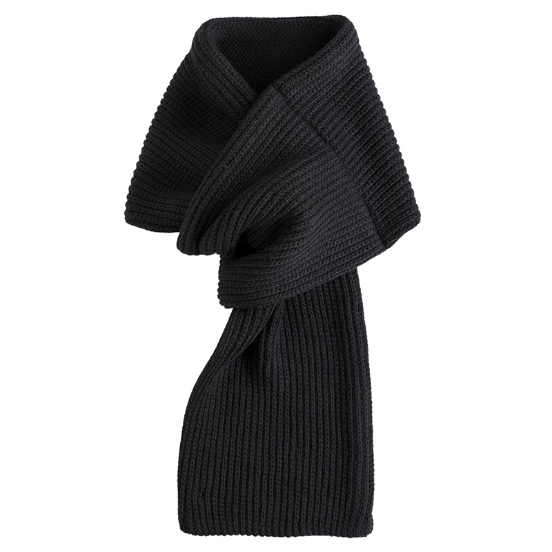 3秒マフラー メンズ リブ編み シンプル コンパクト ミニマフラー 簡単 装着 日本製 秋冬 防寒 ビジネス カジュアル リバーシブル 【01】ブラック Tps-112-bk