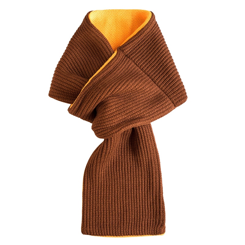 3秒マフラー メンズ リブ編み シンプル コンパクト ミニマフラー 簡単 装着 日本製 秋冬 防寒 ビジネス カジュアル リバーシブル 【08】モカブラウン Tps-112-bw