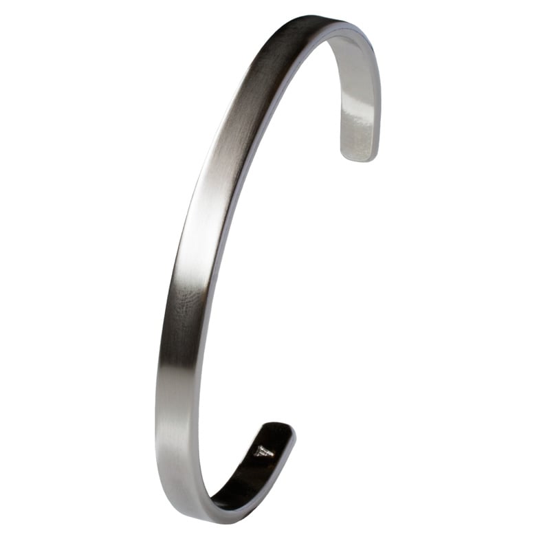 バングル メンズ シルバー ブレスレット アクセサリー 真鍮 シンプル おしゃれ【01】シルバーサテーナ-Mサイズ tps-136-sv-s