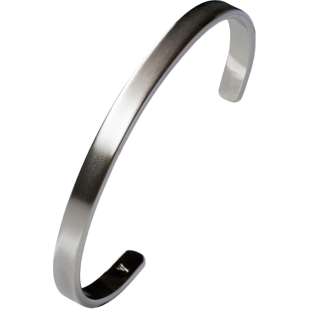 バングル メンズ シルバー ブレスレット アクセサリー 真鍮 シンプル おしゃれ【04】シルバーサテーナ-Lサイズ tps-136L-sv-s