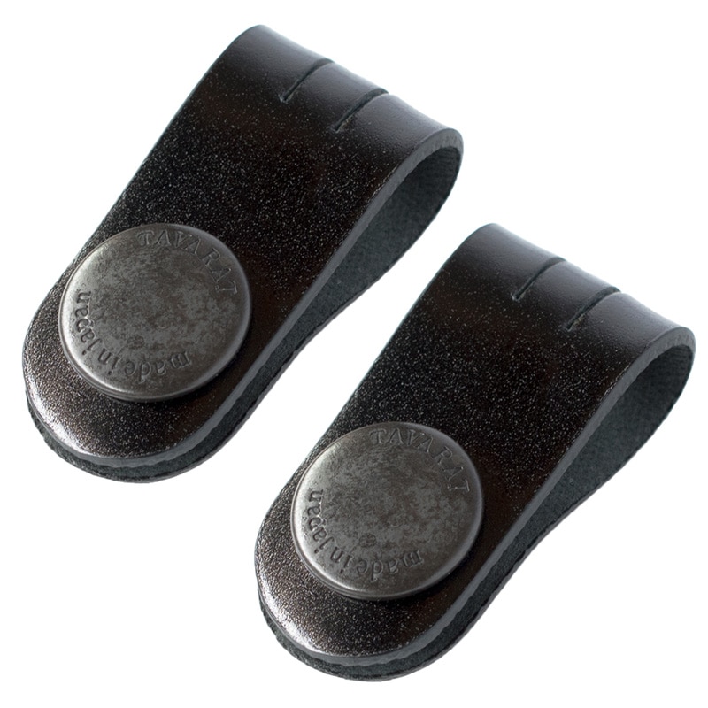 コードクリップ 2個セット コードバン クリップ 本革 収納 日本製 イヤホン ケーブル 配線 【01】ブラック Tps-148-2set-bk