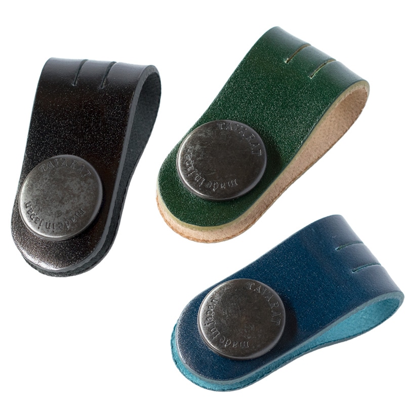 コードクリップ 3個セット コードバン クリップ 本革 収納 日本製 イヤホン ケーブル 配線 【01】3色アソート Tps-148-3set