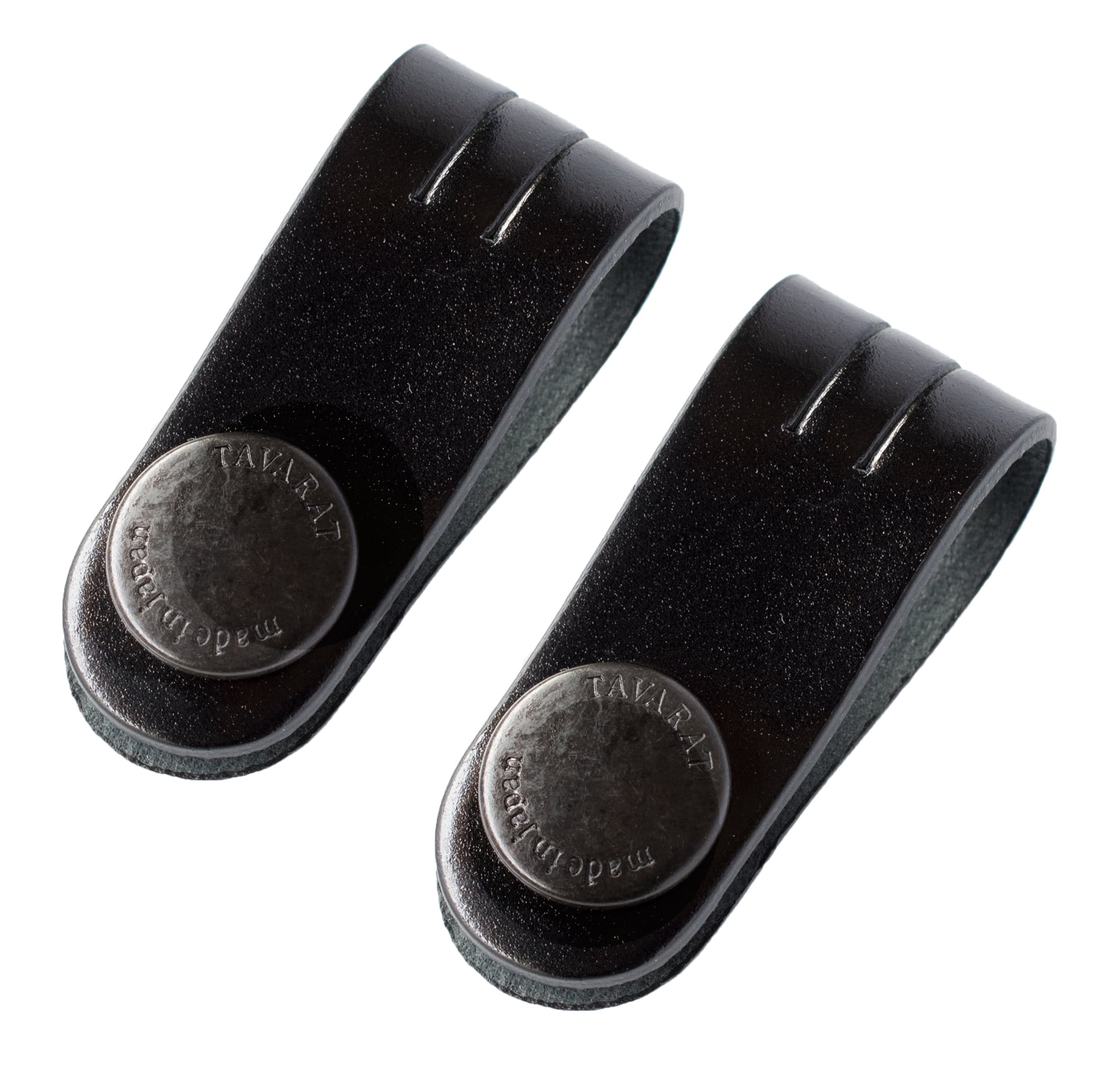 コードクリップ ロングサイズ 2個セット コードバン クリップ 本革 収納 日本製 イヤホン ケーブル 配線 【01】ブラック Tps-148ln-2set-bk