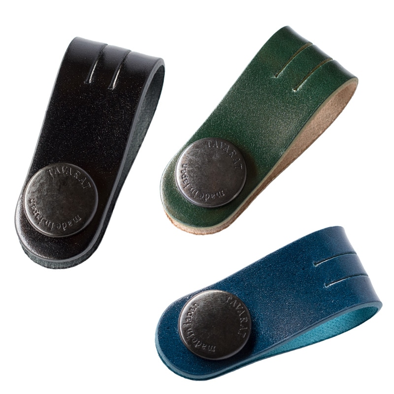 コードクリップ ロングサイズ 3個セット コードバン クリップ 本革 収納 日本製 イヤホン ケーブル 配線 【01】3色アソート Tps-148ln-3set