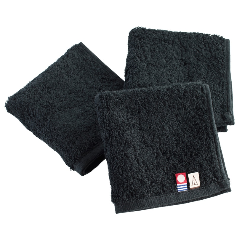 タオル ハンカチ 3枚セット メンズ 今治 ハンドタオル 22.5×23cm 【03】ブラック Tps-152-3set-bk