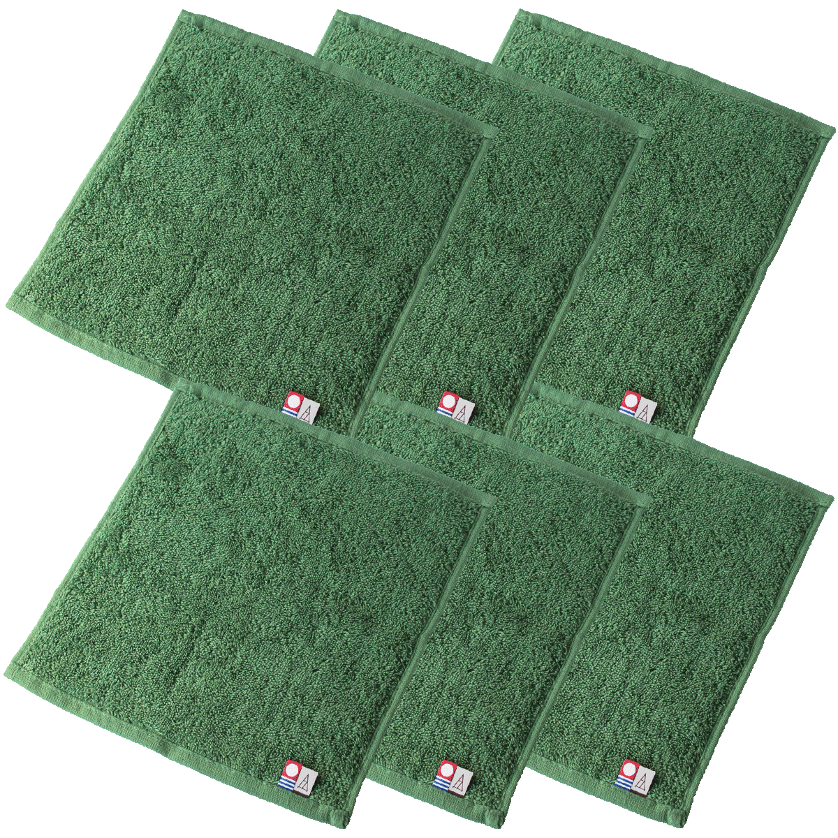 タオルハンカチ 6枚セット メンズ 今治 タオル 22.5×23cm 【06】グリーン Tps-152-6set-gr