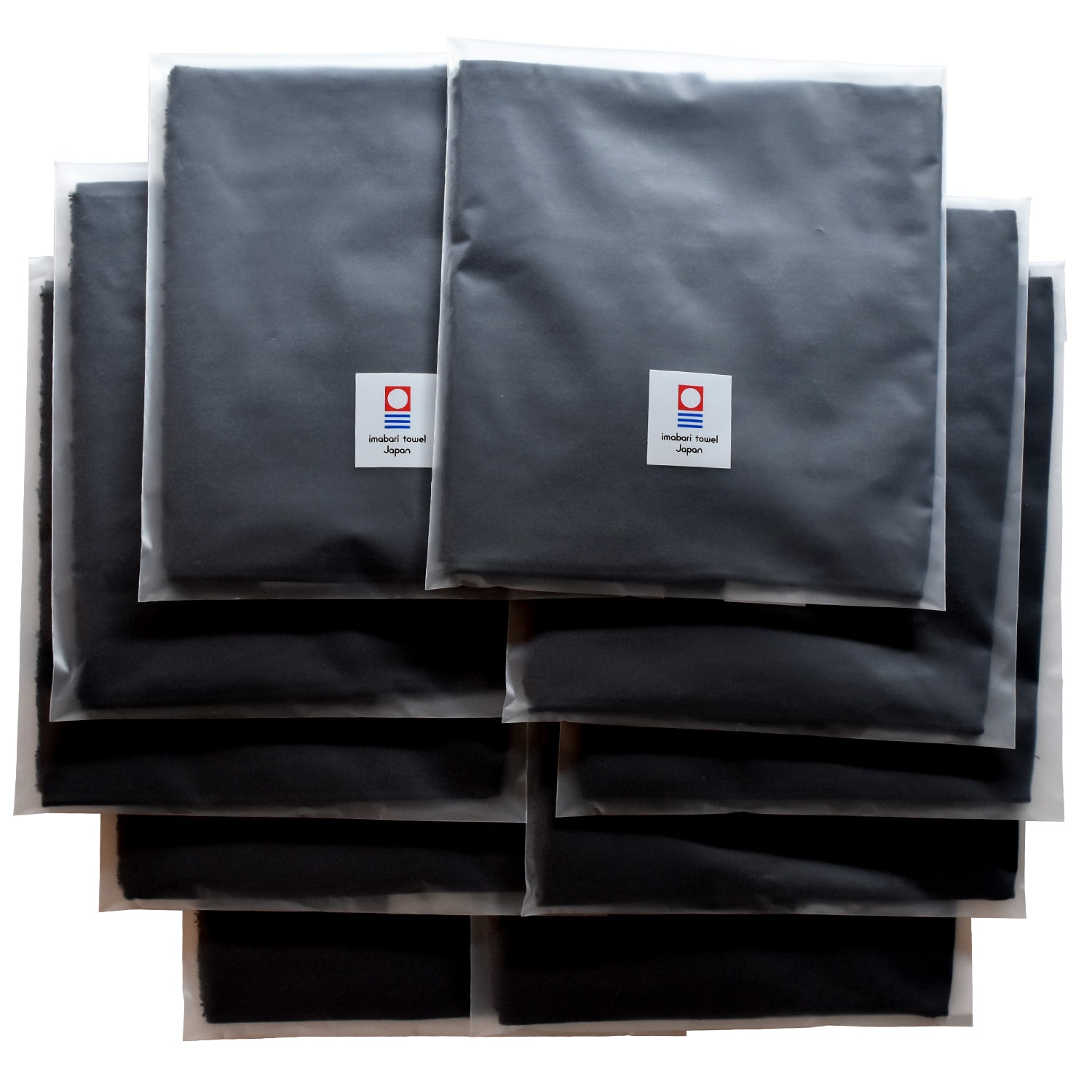 ハンドタオル 10枚セット メンズ 今治 フェイスタオル 23×32cm 【02】ブラック Tps-153-10set-bk