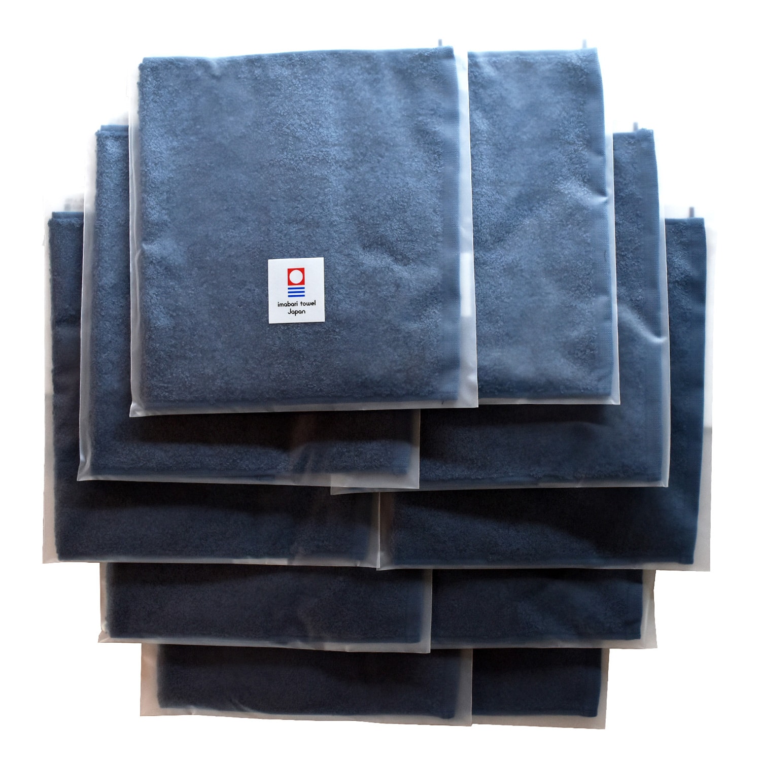 ハンドタオル 10枚セット メンズ 今治 フェイスタオル 23×32cm 【03】ネイビー Tps-153-10set-nv