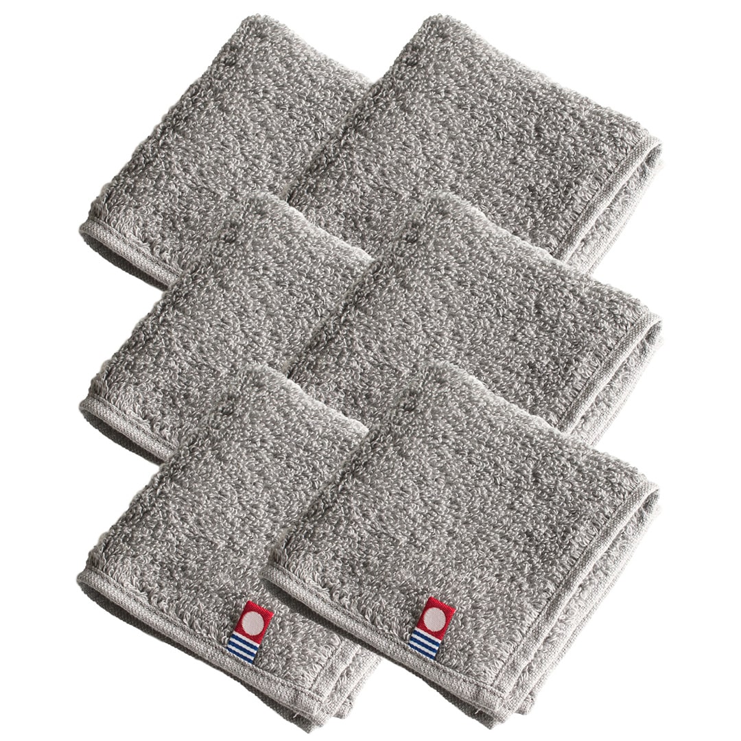 タオルハンカチ 6枚セット メンズ 今治 小さめ コンパクト タオル 20×20cm 【06】グレー Tps-172-6set-gy