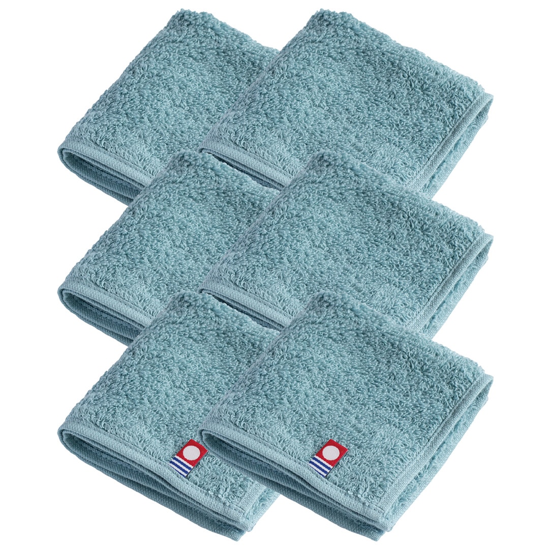 タオルハンカチ 6枚セット メンズ 今治 小さめ コンパクト タオル 20×20cm 【07】ライトブルー Tps-172-6set-libu