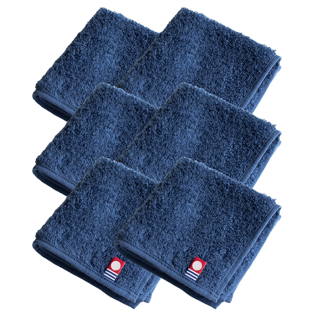 タオルハンカチ 6枚セット メンズ 今治 小さめ コンパクト タオル 20×20cm 【05】ブルー Tps-172-6set-lu