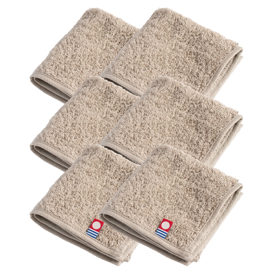 タオルハンカチ 6枚セット メンズ 今治 小さめ コンパクト タオル 20×20cm 【09】トープ Tps-172-6set-tp