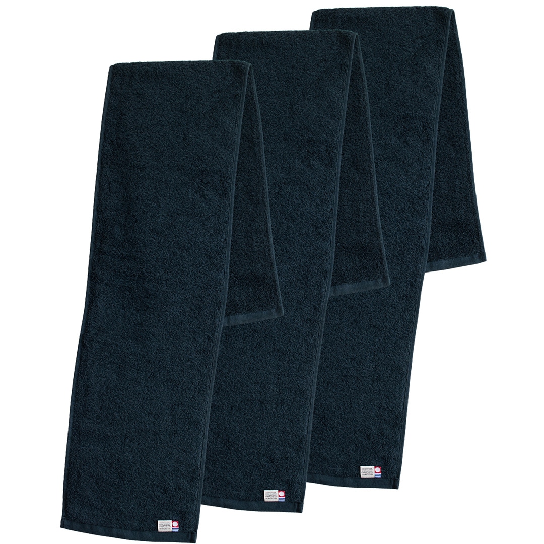 マフラータオル スポーツタオル 3枚セット メンズ 首巻き 今治 日本製 綿100% 夏 汗拭き タオル 今治産 吸水 厚手 肌触り マフラー 無地 スポーツ ジム 体育祭【05】ブラック Tps-180-3set-bk