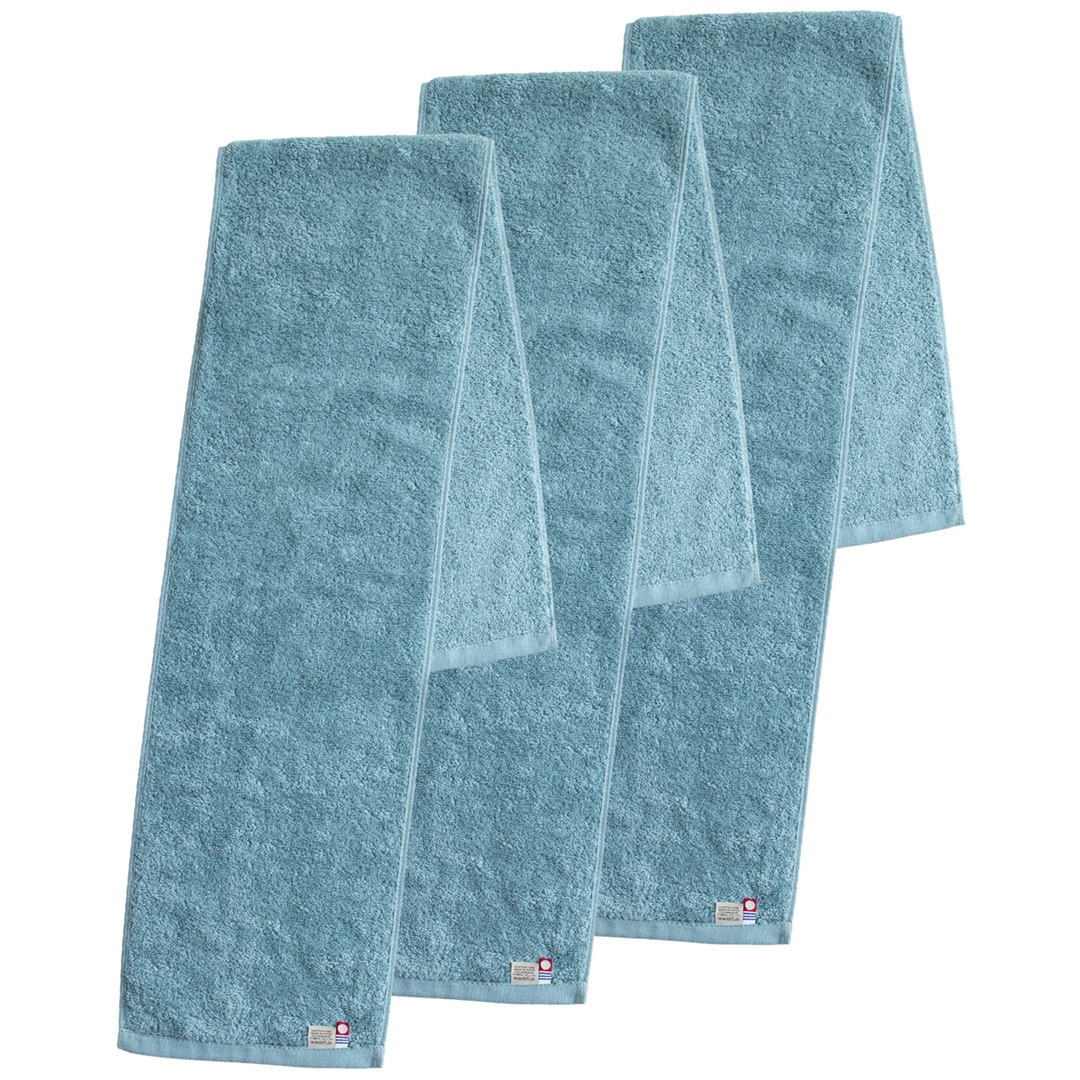 マフラータオル スポーツタオル 3枚セット メンズ 首巻き 今治 日本製 綿100% 夏 汗拭き タオル 今治産 吸水 厚手 肌触り マフラー 無地 スポーツ ジム 体育祭【06】ライトブルー Tps-180-3set-libu