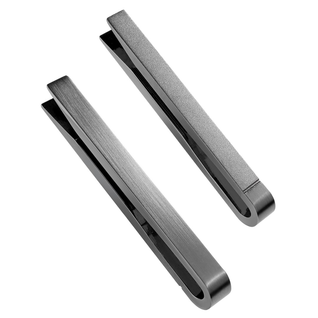 ネクタイピン リバーシブル メンズ ギフト プレゼント 日本製  ブランド フォーマル おしゃれ 真鍮 新生活 【02】ブラックシルバー Tps-187-bk［タバラット］