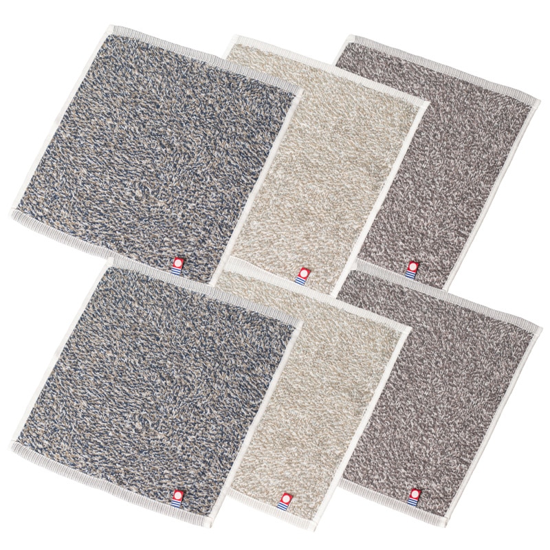 タオルハンカチ 今治 eco mix 6枚セット ハンカチ メンズ コンパクト ハンドタオル 今治タオル 手拭きタオル 環境にやさしい 23×24cm【05】アソート 6枚セット Tps-188-6set-3c