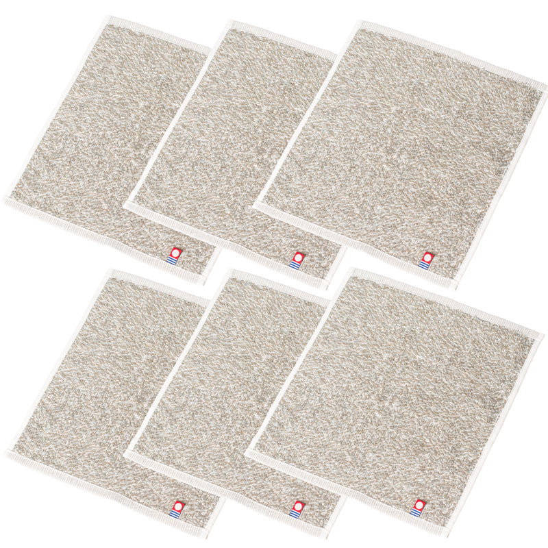 タオルハンカチ 今治 eco mix 6枚セット ハンカチ メンズ コンパクト ハンドタオル 今治タオル 手拭きタオル 環境にやさしい 23×24cm【07】杢グレージュ 6枚セット Tps-188-6set-gyj