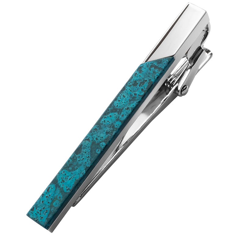 ネクタイピン アルチザン メンズ  匠彩 錆 和風 青銅 ギフト プレゼント 伝統 表面加工 高級 ブランド フォーマル おしゃれ 真鍮 日本製 Tps-192【01】ブルー Tps-192-lu［タバラット］