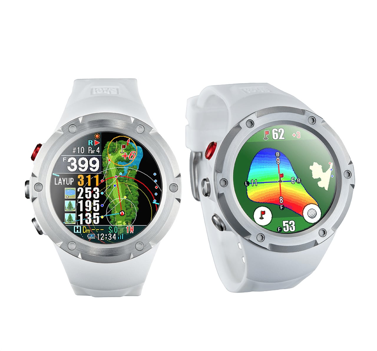 ショットナビ ゴルフ用腕時計型GPS距離計測機 Evolve PRO Touch ホワイト   ゴルフ 距離測定器 距離計 時計 GPSナビ ブラック Shot Navi