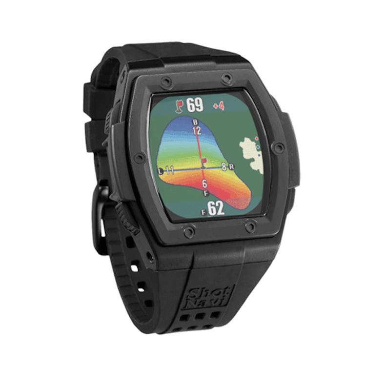 ショットナビ ゴルフ用腕時計型GPSナビ CrestII ブラック   ゴルフ 距離測定器 距離計 時計 GPSナビ ブラック Shot Navi