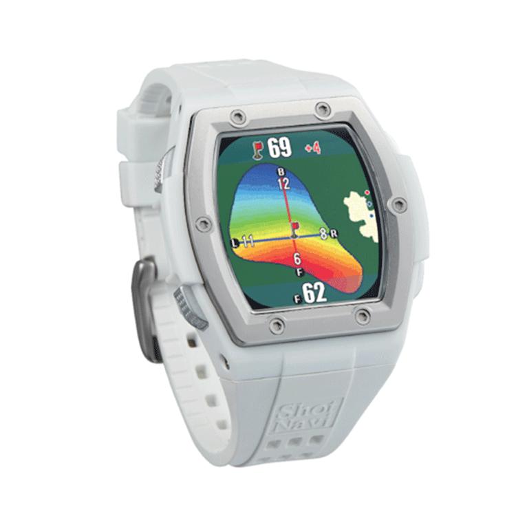 ショットナビ ゴルフ用腕時計型GPSナビ CrestII ホワイト   ゴルフ 距離測定器 距離計 時計 GPSナビ ブラック Shot Navi