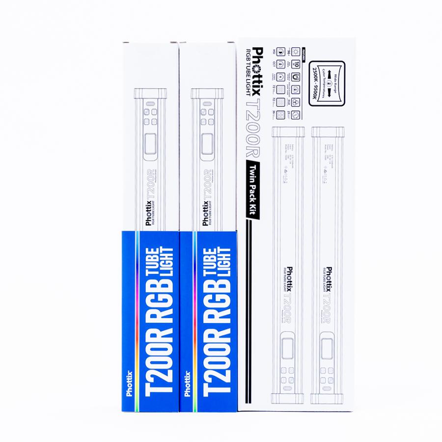 Phottix(フォティックス) Phottix T200R RGB Tube Light Twin Kit Set (T200R RGBチューブライト ツインキットセット)