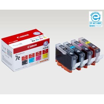 キヤノン 純正インク BCI-7E/4MP 4色マルチパック(BK/M/C/Y) 純正 高品質 大容量 セット 交換