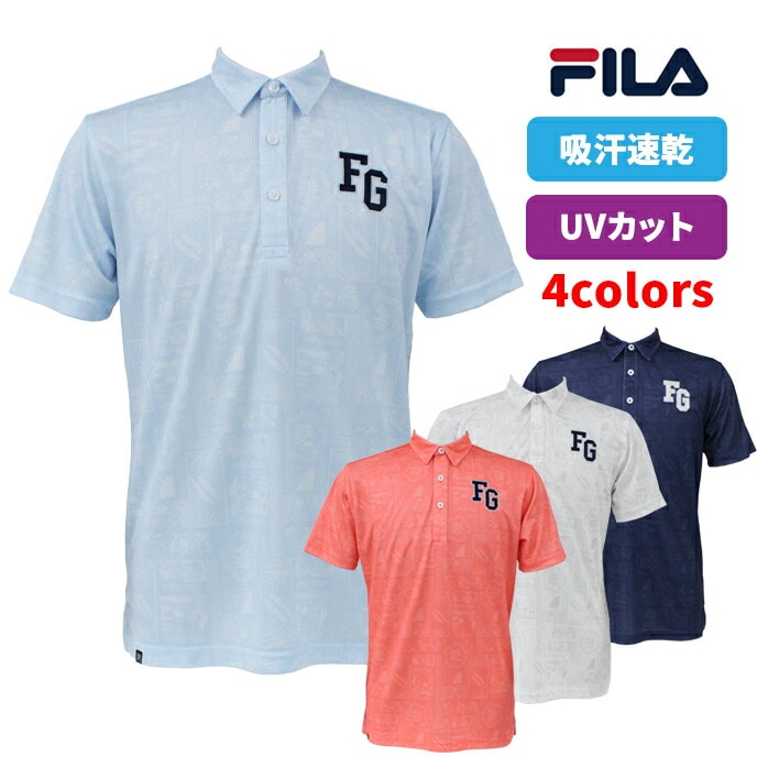 フィラ ゴルフ ポロシャツ 25SS 745691G 半袖シャツ ゴルフポロシャツ ブルー ネイビー ピンク ホワイト SMU
