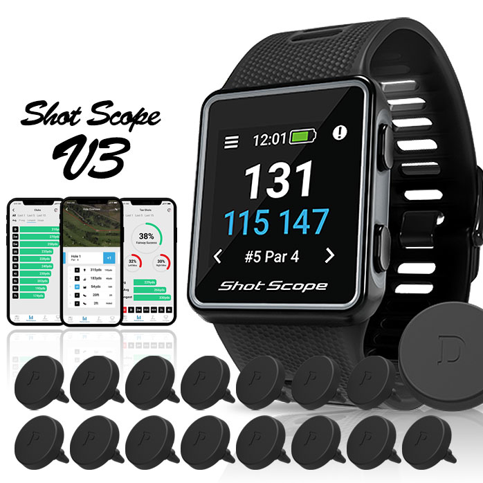 店頭展示品 外箱訳あり ショットスコープ ゴルフ Shot Scope V3 ブラック ウォッチ 時計 トラッキング センサー