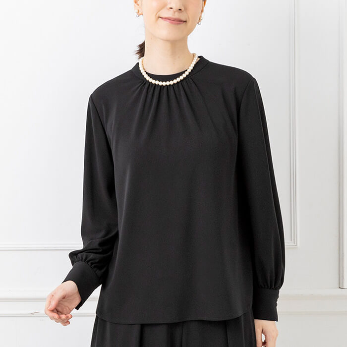 【東京ソワール】着回し力抜群 たためて洗えるブラックフォーマル パンツ3点セット ブラック M