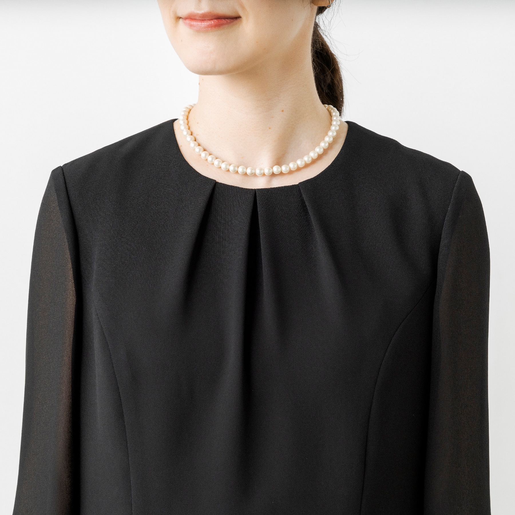 【東京ソワール】通気性抜群 洗えるブラックフォーマルワンピース ブラック 13号