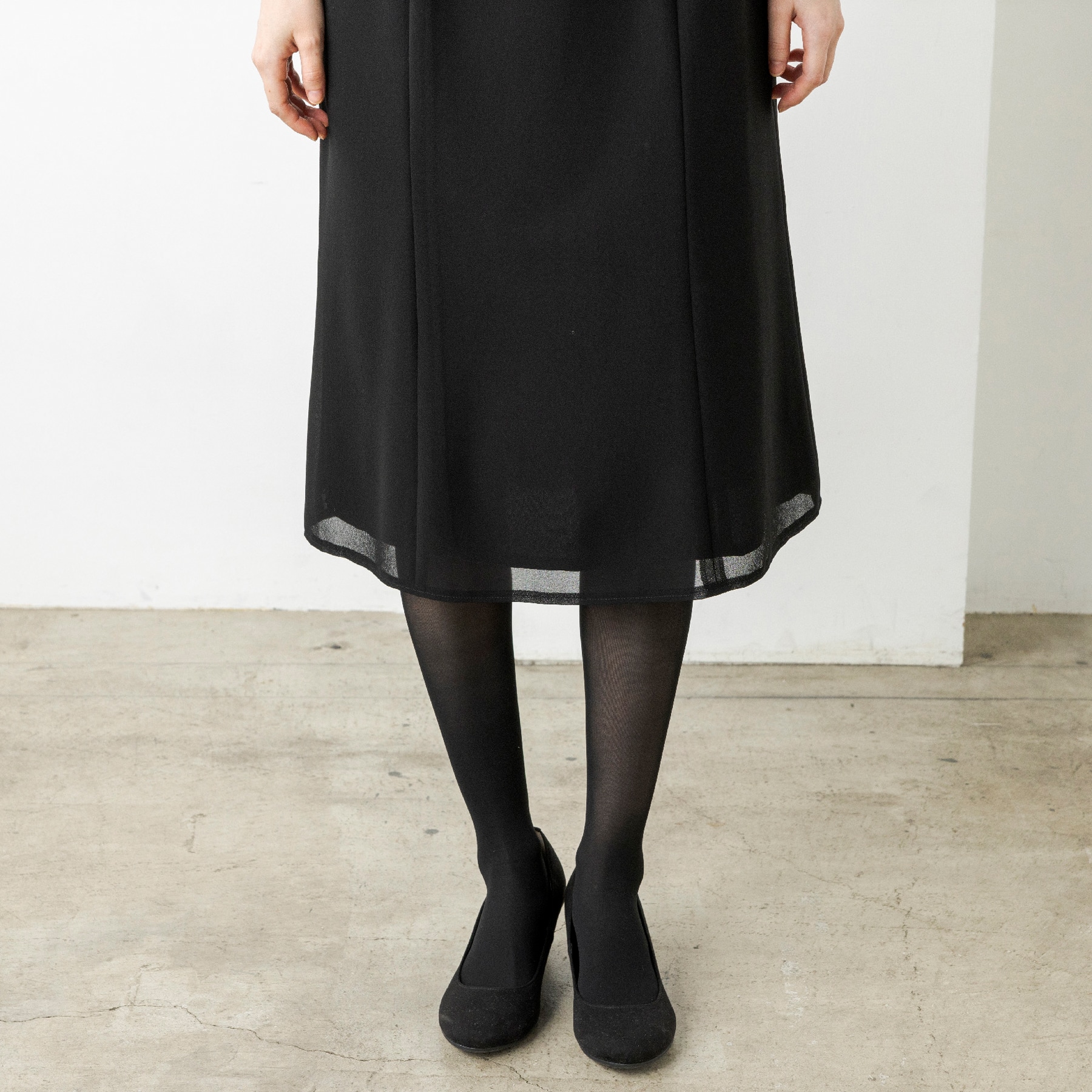 【東京ソワール】通気性抜群 洗えるブラックフォーマルワンピース ブラック 13号