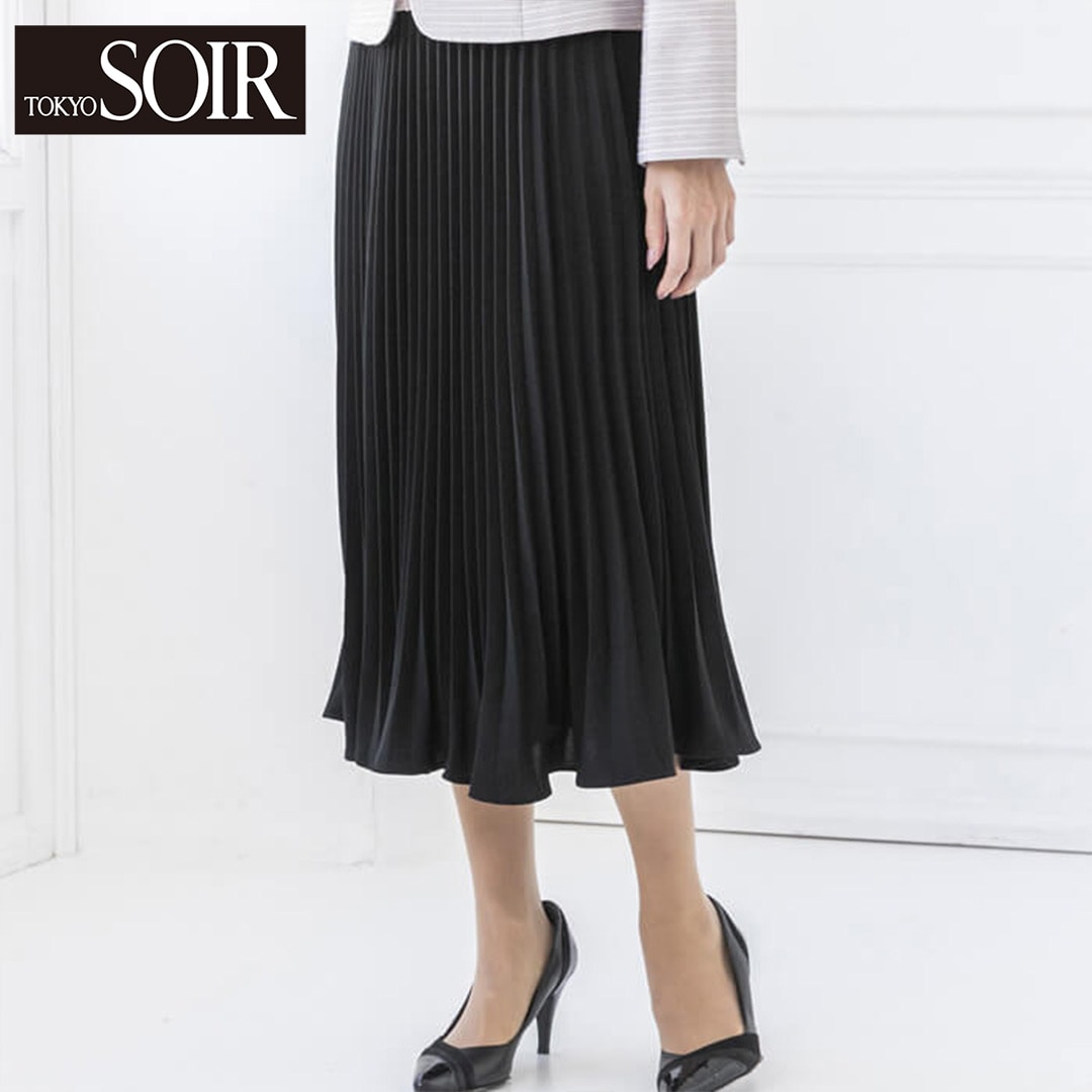 【東京ソワール】洗える｜総プリーツのスカート