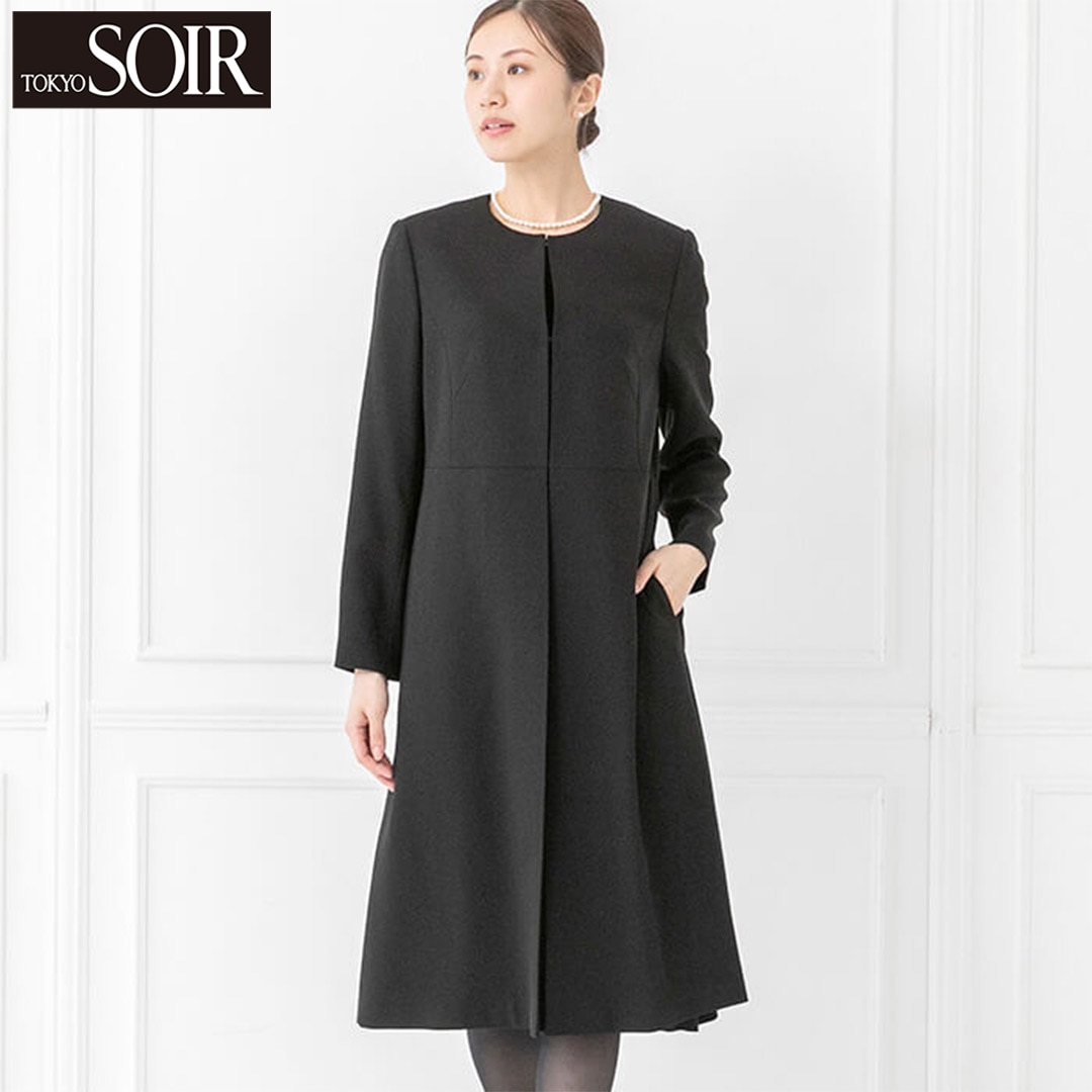 【東京ソワール】洗える|ロングジャケットのアンサンブル