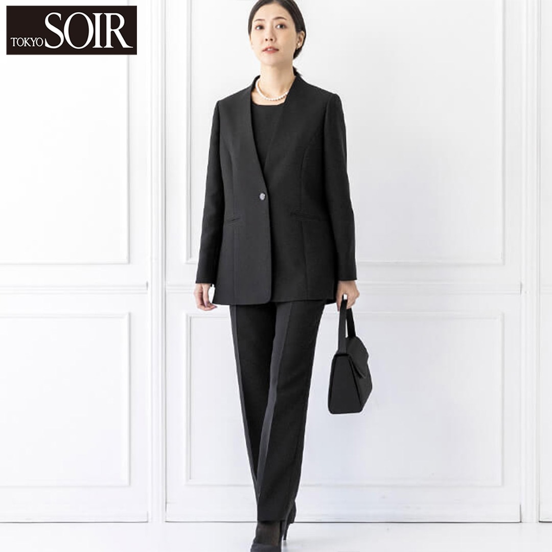【東京ソワール】洗える|ストレッチ素材のパンツスーツ
