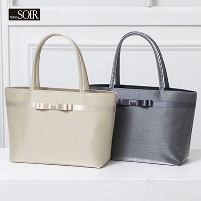 【東京ソワール】日本製 セレモニーにおすすめ、リボントートバッグ