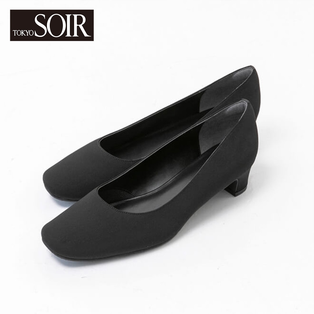 【東京ソワール】ローヒールのフォーマルパンプス