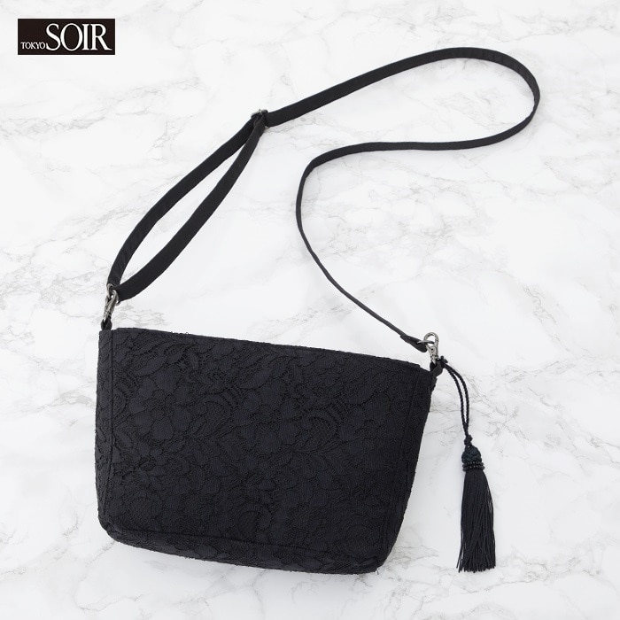 【東京ソワール】レース素材の持ち手2WAYポシェットバッグ