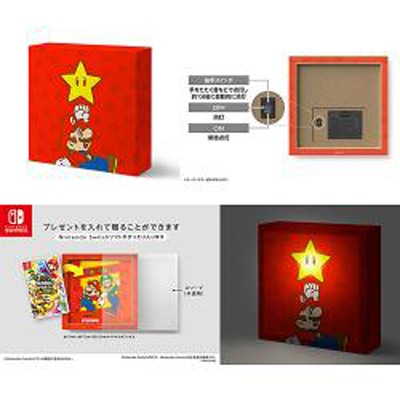 [ホーム＆パーティグッズ] スーパーマリオ 光るキャンバスアート×ギフトボックス（スーパースター）