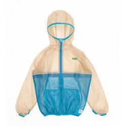 【新品/在庫あり】mothKeehi モスキーヒ 子ども用 虫よけ 切替ネットパーカー ベージュxブルー Mサイズ VA-080 BExBL M