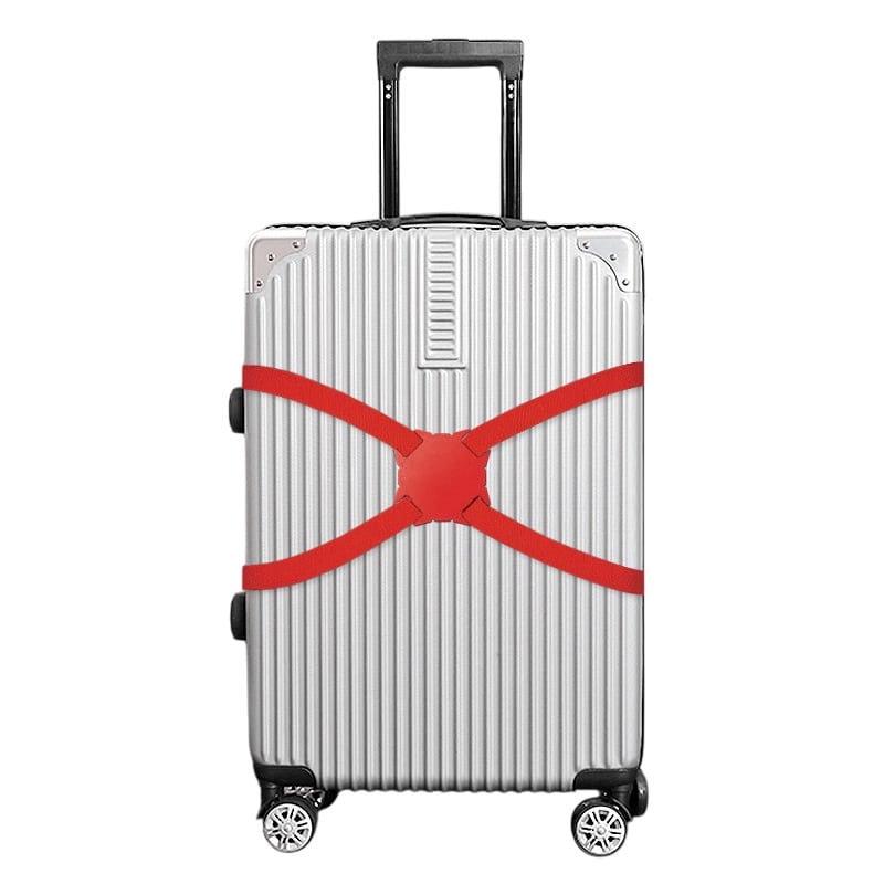 スーツケースベルト キャリーバッグベルト X型 かんたん カラフル おしゃれ メール便送料無料 荷物固定 手荷物ホルダー 簡単取り付け サブバッグ 落下防止 盗難防止 防犯対策 荷崩れ防止 旅行用品 海外旅行 トラベルグッズ【suitcasebelt01】レッド