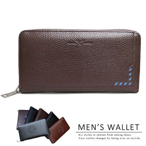 サイフ さいふ 財布 メンズ 長財布 ラウンドファスナー メール便 173/ブラウン【180】 トラベルソムリエ