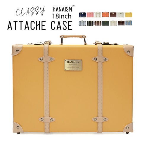 【ハナイズム】 アタッシュケース ショルダーバッグ ショルダー アルミフレーム ビジネスバッグ メンズ ブリーフケース メンズ ダイヤル錠 書類 書類ケースロック付き HANAism 5/イエロー 【NNTC】 トラベルソムリエ