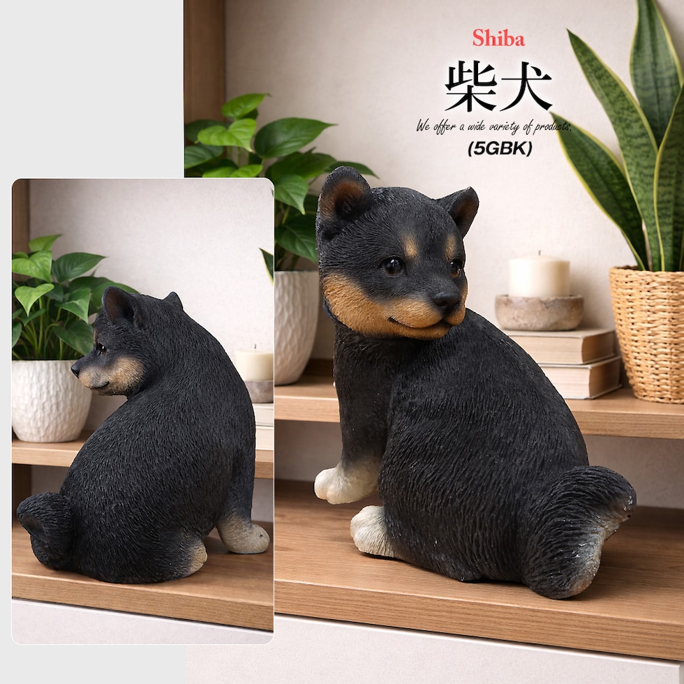 ペット アニマル フィギュア パグ シュナウザー フレンチブルドッグ 柴犬 子猫 犬 猫 リアル置物 インテリア 雑貨 オブジェ かわいい お店 店舗 オフィス ギフト プレゼント 【animalfigures】柴犬(5GBK) トラベルソムリエ t-pet9