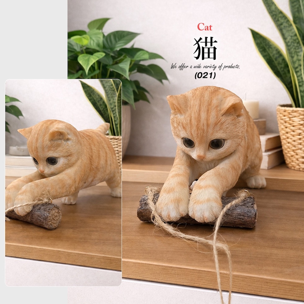 ペット アニマル フィギュア パグ シュナウザー フレンチブルドッグ 柴犬 子猫 犬 猫 リアル置物 インテリア 雑貨 オブジェ かわいい お店 店舗 オフィス ギフト プレゼント 【animalfigures】猫(021) トラベルソムリエ t-pet9