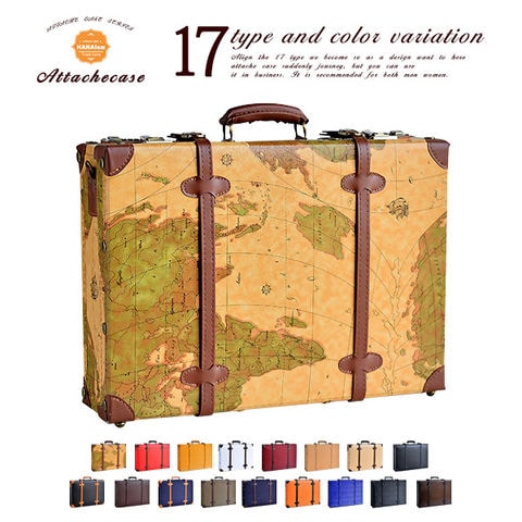 【ハナイズム】 アタッシュケース B4 ダイヤルロック ショルダーバッグ ショルダー ビジネスバッグ メンズ ブリーフケース HANAism 18/オールドマップ×ブラウン 【ATC-00】 トラベルソムリエ