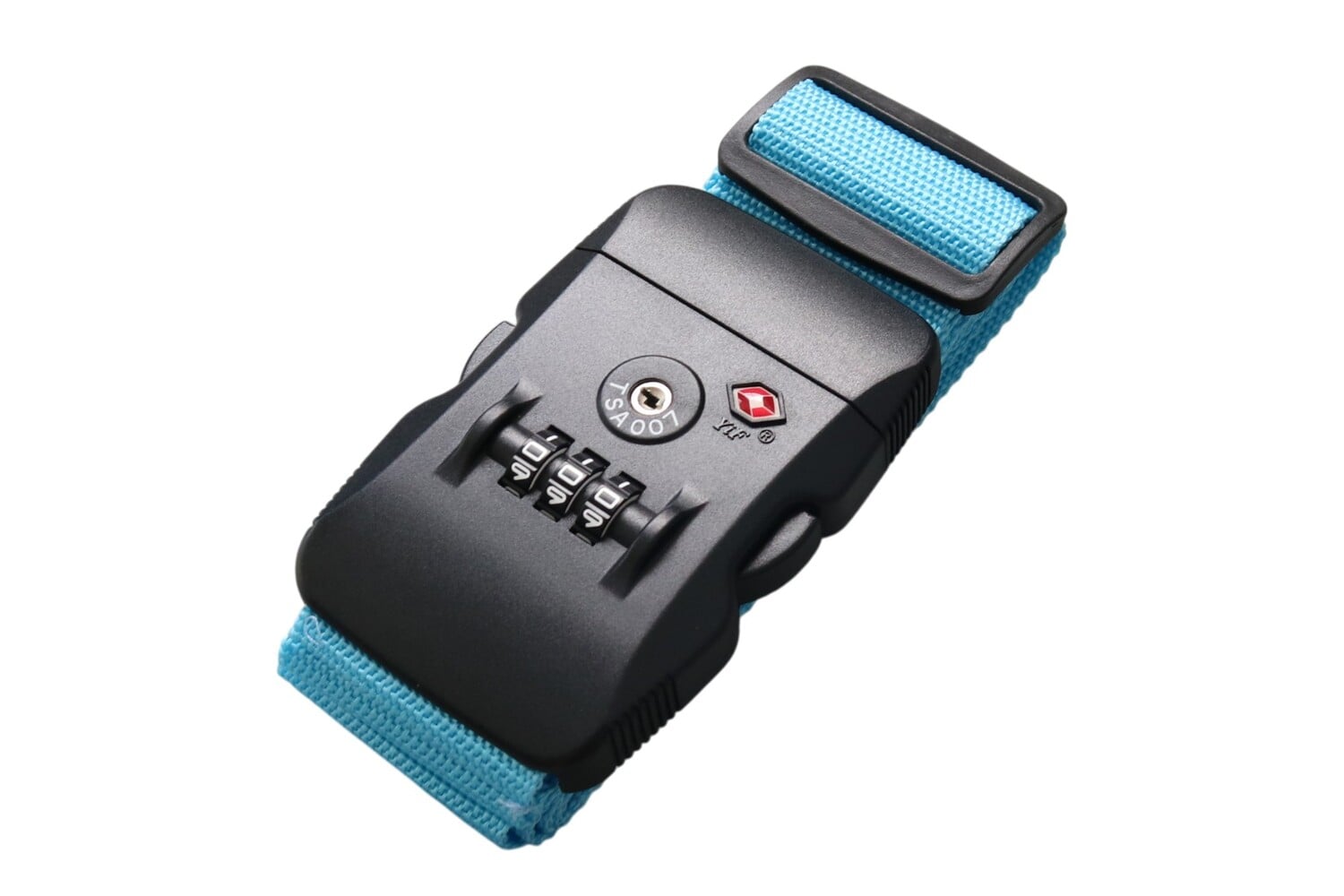 スーツケースベルト キャリーバッグベルト シンプル かんたん カラフル おしゃれ ロック付き メール便送料無料 盗難防止 防犯対策 荷崩れ防止 旅行用品 海外旅行 TSAロック ネオンカラー ストライプ トラベルグッズ【suitcasebelt03】5/ライトブルー