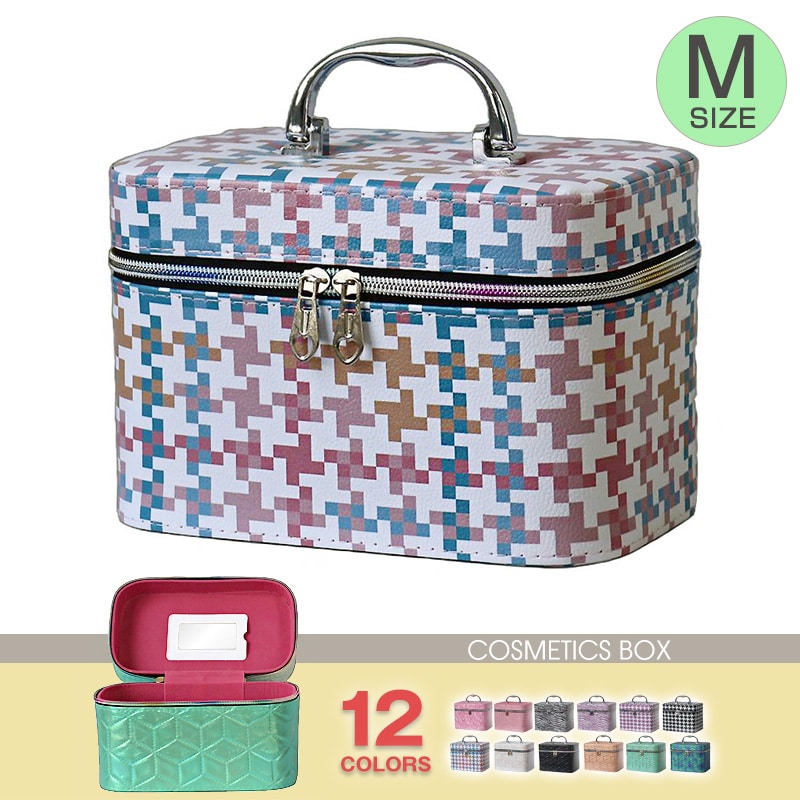 コスメボックス メイクボックス 化粧ボックス Mサイズ 大容量 鏡 鏡付き コスメ収納 化粧品 収納 ボックス おしゃれ 可愛い 使いやすい 【11345】 10/風車 トラベルソムリエ